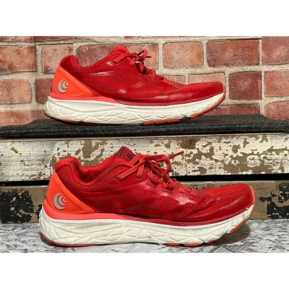 Topo Athletic Phantom Women 7.5 Red Coral Running Shoes 5mm Drop ZipFoam XJB